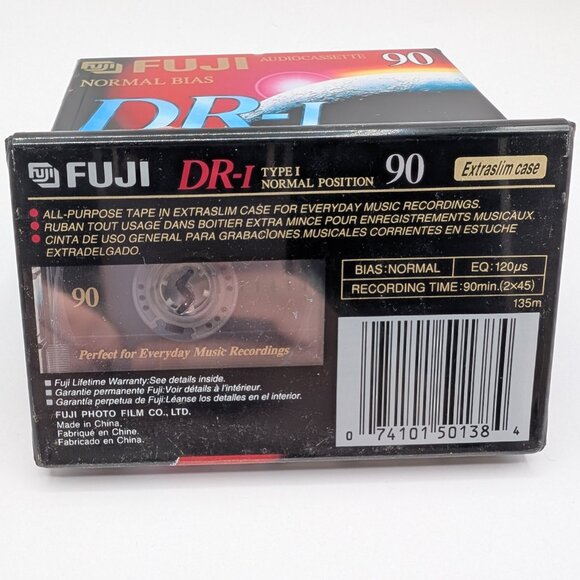 Lot of 5 FUJI DR-I 90-min Normal Bias Blank Audio Cassette Tapes - NEW - Picture 4 of 4